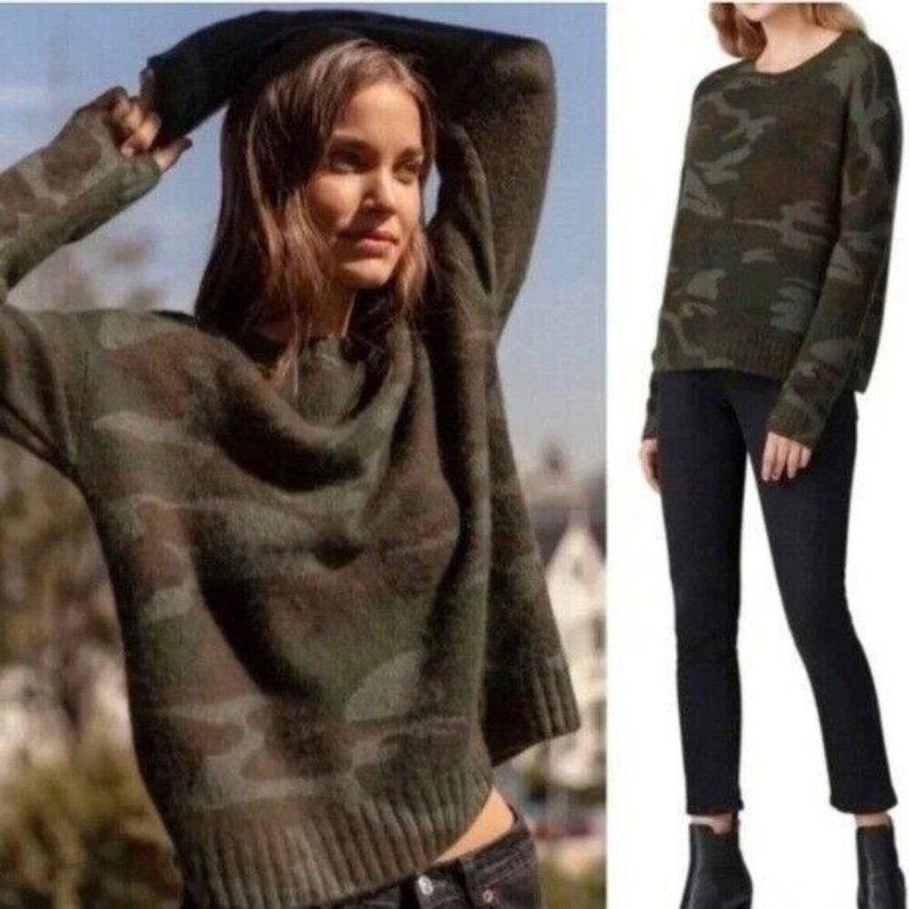 RAILS Perci Camo Wool-Alpaca Long Sleeve Crew Neck Sweater XS - Picture 1 of 10